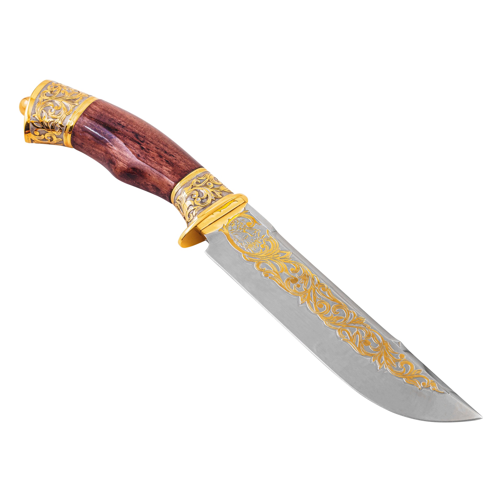 Нож подарочный “Классический-1” / ЭИ-107 / никель, золото 999,9
