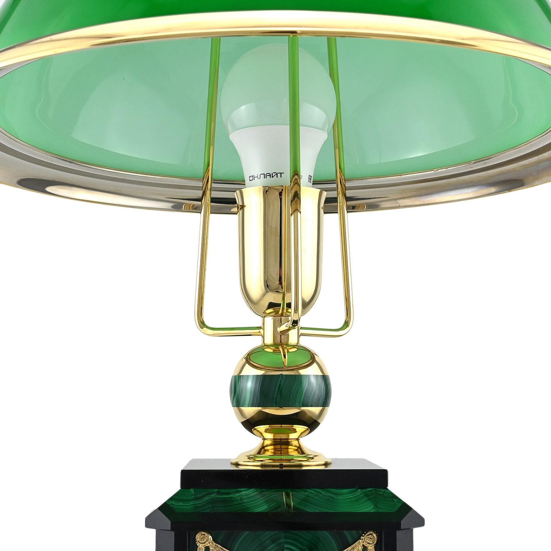 Подарочная настольная лампа "Малахит"