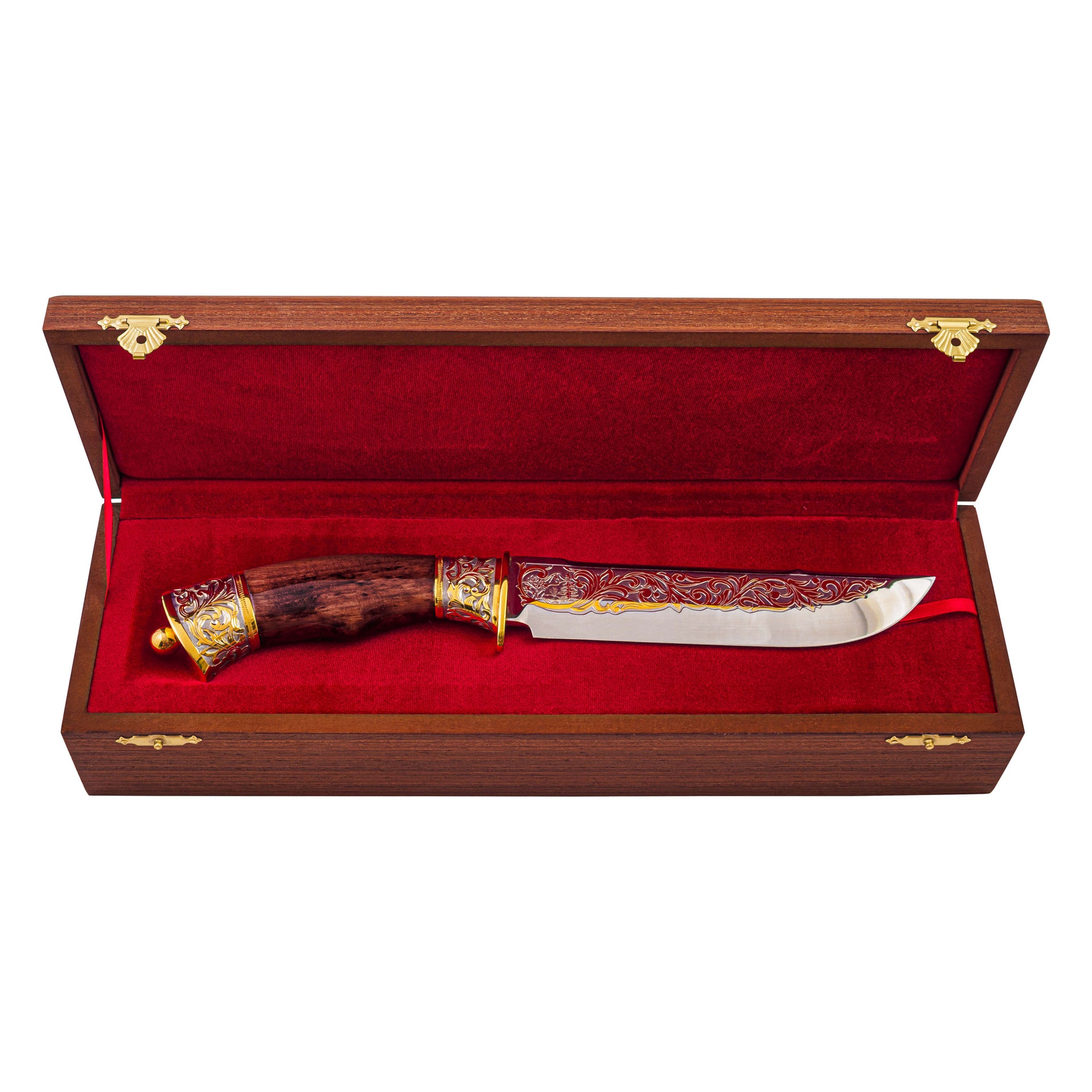 Нож подарочный “Классический-1” / ЭИ-107 / никель, золото 999,9